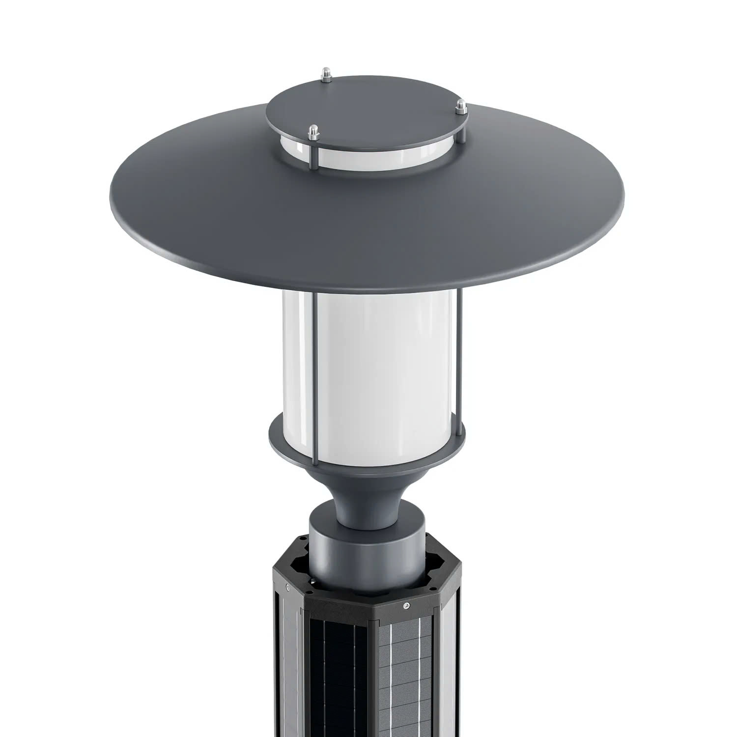 Trụ Cột Đầu Đèn Sân Vườn Jupiter Năng Lượng Mặt Trời Tấm Pin Dọc Vertical ZSR-2025 Smart City