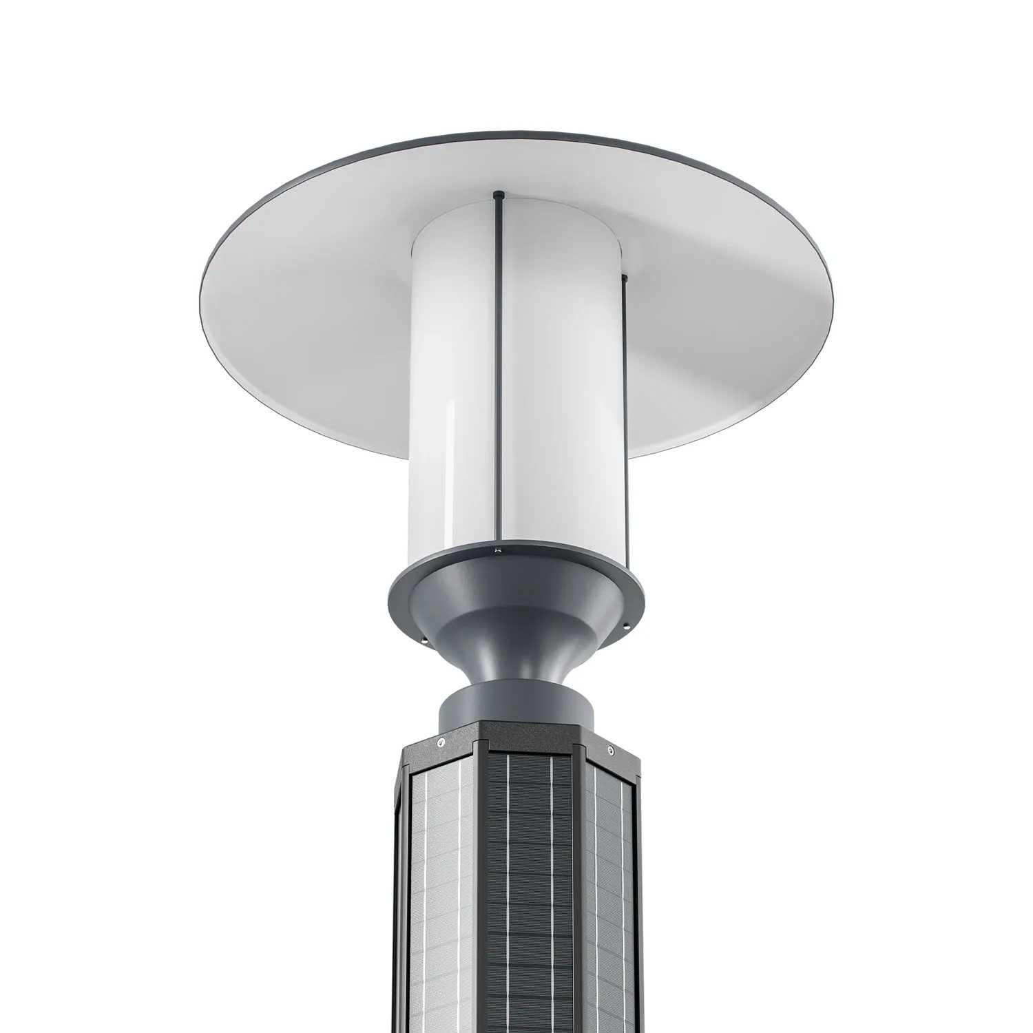 Trụ Cột Đầu Đèn Sân Vườn Jupiter Năng Lượng Mặt Trời Tấm Pin Dọc Vertical ZSR-2025 Smart City