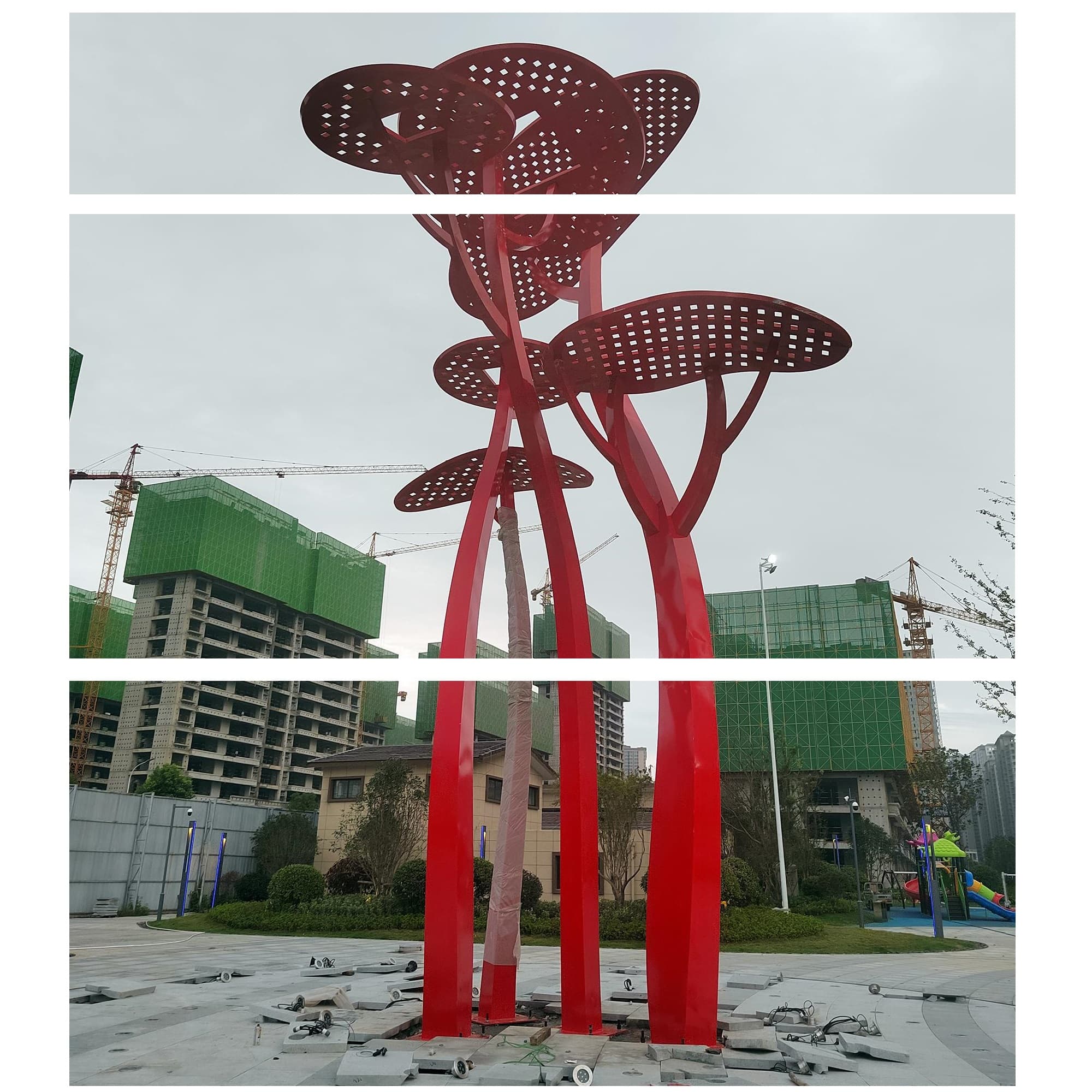 Trụ Cột Đèn Cảnh Quan Trung Tâm Quảng Trường cao 8m-12m ZCQ-HH1001 ZALAA Fortune Tree Series