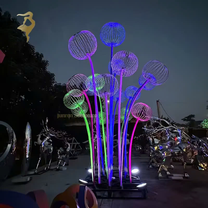 Trụ Cột Đèn LED Kiểu dáng Chùm Hoa Bồ Công Anh Tròn phát sáng đổi màu cho phố đi bộ