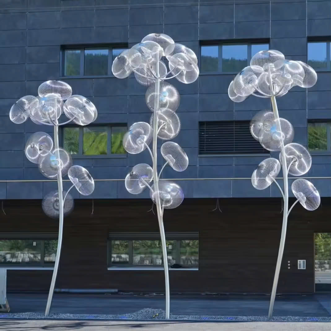 Trụ Cột Đèn LED Kiểu dáng Chùm Hoa Bồ Công Anh Tròn phát sáng đổi màu cho phố đi bộ