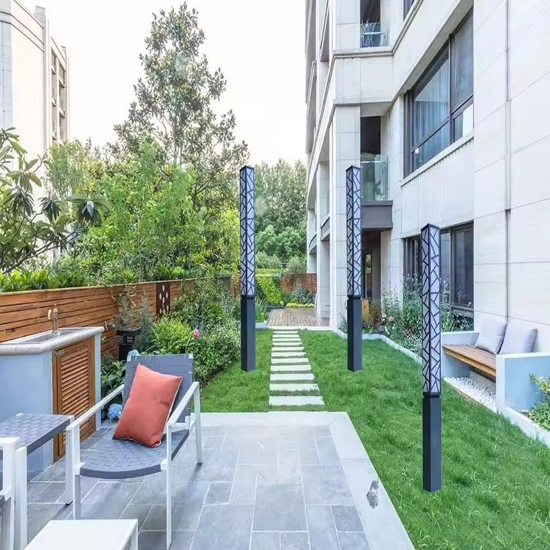 Trụ Cột Đèn LED Meca Vuông Hoa Văn Cổ Trang Chiếu sáng Cảnh quan Sân vườn, Home Stay - LED Art Lights