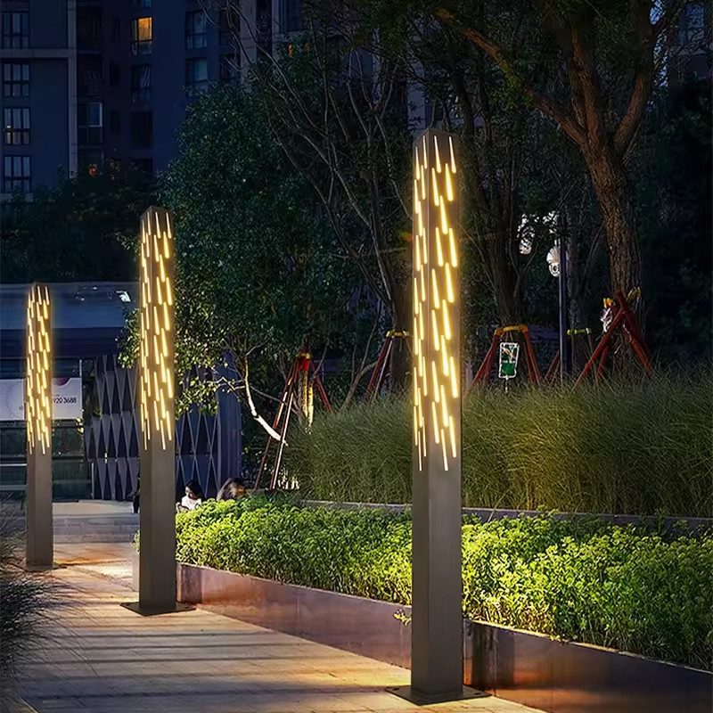 Trụ Cột Đèn LED Thanh Vuông CNC Giọt Nước Trang trí và Chiếu sáng Cảnh quan Sân vườn, Công Viên - LED Art Lights