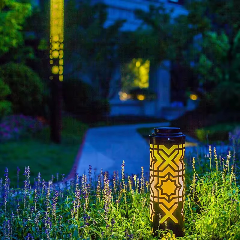 Trụ Cột Đèn LED Thanh Vuông Hoa Văn Cắt CNC Cổ Trang Chiếu sáng Cảnh quan Sân vườn, Công Viên - LED Art Lights