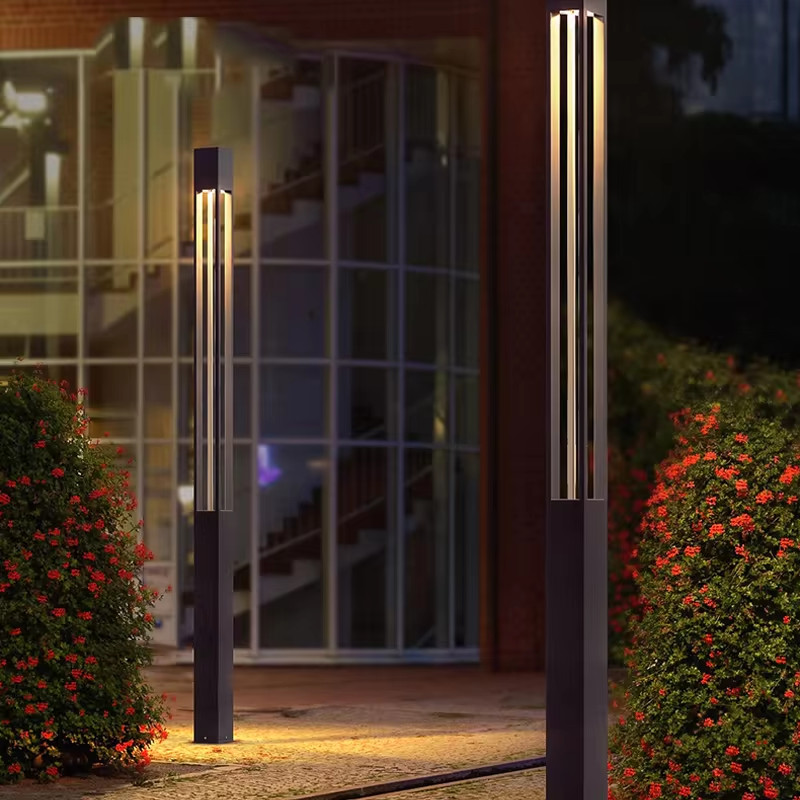 Trụ Cột Đèn LED Vuông 4 Thanh Dài Cao Từ 2,5m, 3,5m, 4m Trang Chiếu sáng Cảnh quan Sân vườn, Home Stay