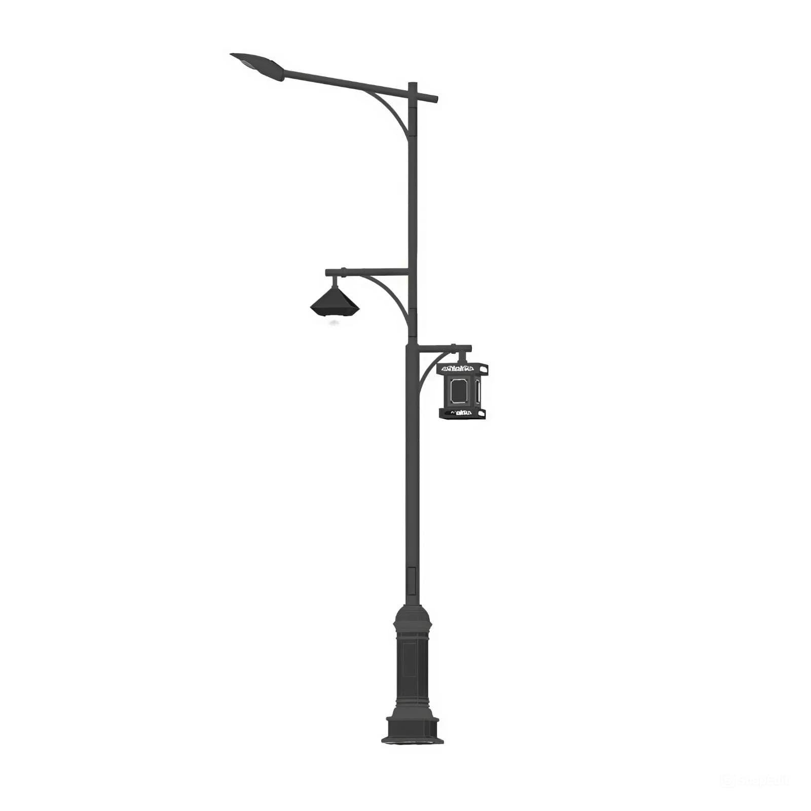 Trụ Cột Đèn Thép Sơn Tĩnh Điện Cao 6M Gồm 3 Tay Thiết Kế Theo Yêu Cầu Kết Hợp Đế Cột DC05