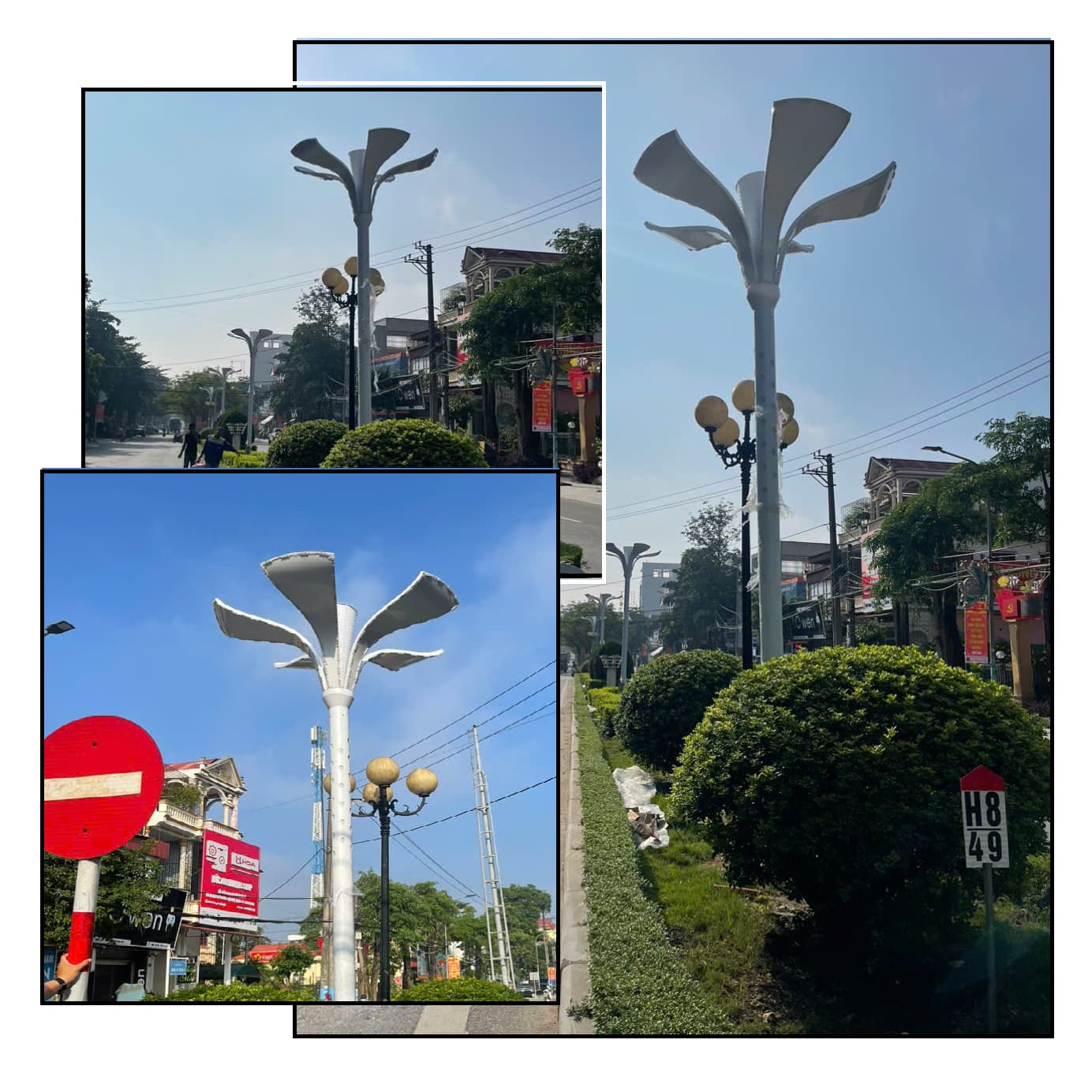 Trụ Cột Và Đèn LED Bông Hoa 5 Cánh Đẹp Lạ cho Công trình chỉnh trang hệ thống chiếu sáng đô thị