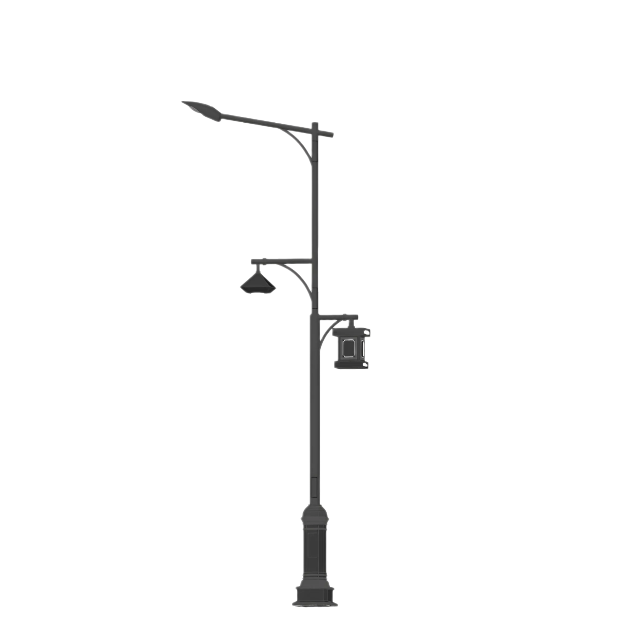 Trụ Đèn Chiếu Sáng 6M Thép Sơn Tĩnh Điện - Đế Gang Trang Trí