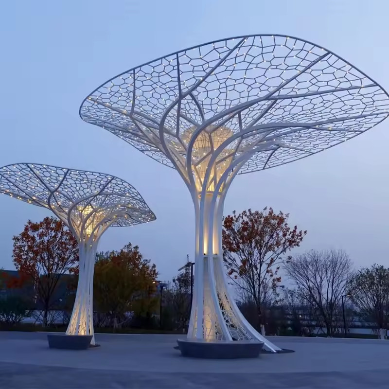 Trụ Đèn Deco Kiểu Cây Xanh 1 Tán To Khổng Lồ ZALAA RGB đổi màu cho Công viên vườn ánh sáng công cộng