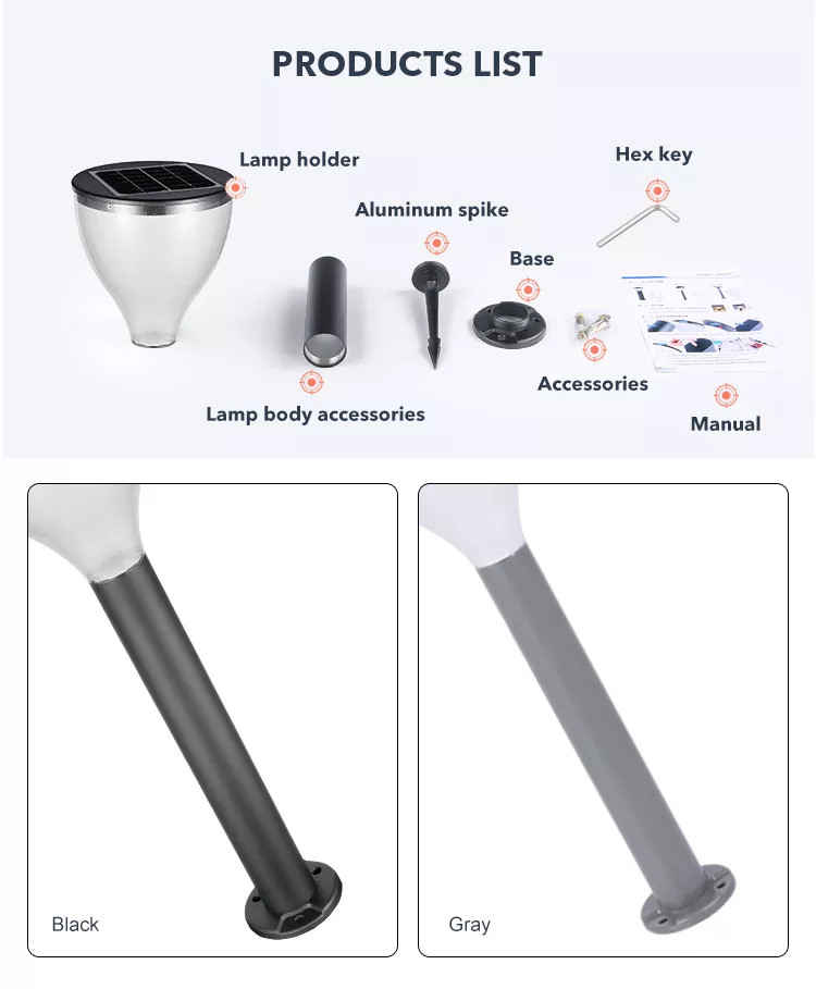 Trụ Đèn LED Trang Trí Sân Vườn Năng Lượng Mặt Trời ZALAA ZG-CPD4804