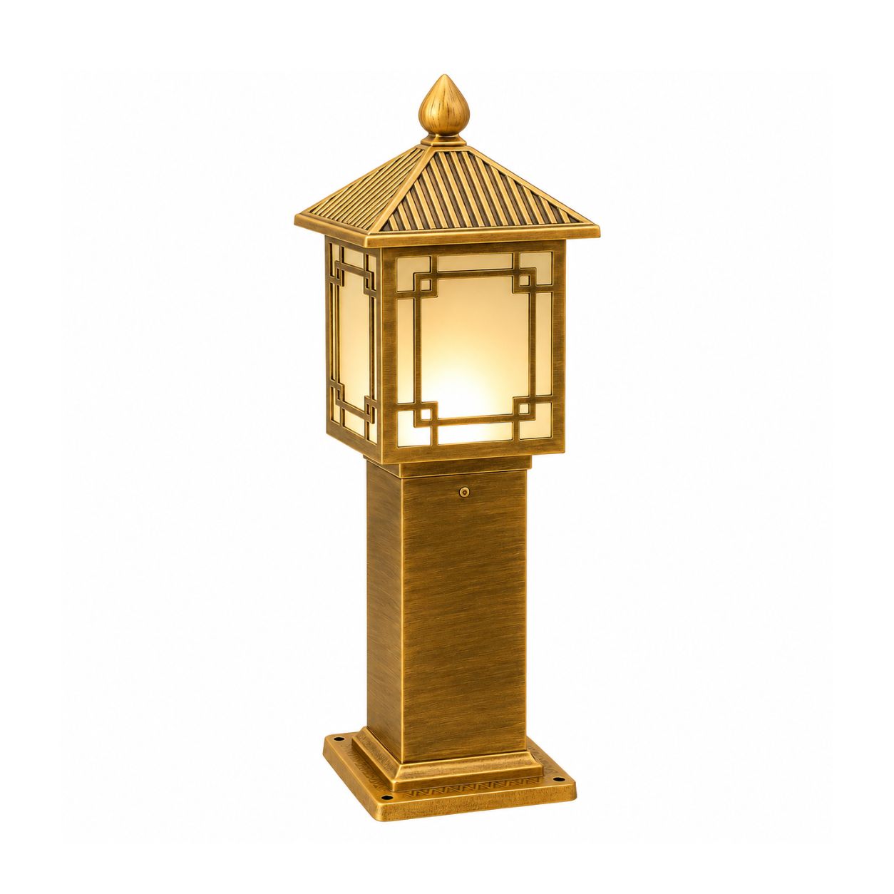 Trụ đèn nấm sân vườn vuông nhôm cổ điển D200×H600mm – ZALAA