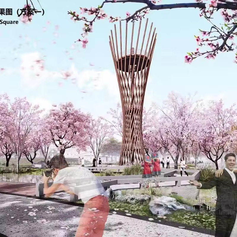 Trụ Đèn ZALAA Mô Hình Lọ Cắm Hoa Khổng Lồ RGB đổi màu chiếu sáng khu trung tâm, công viên - LED Motif Light