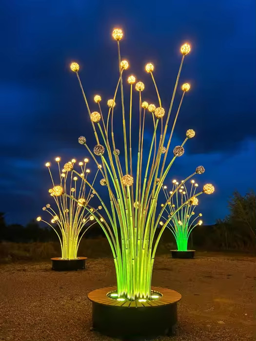 Trùm Cột Đèn Trang Trí Kiểu Khóm Cây Đầu Bóng Quả Cầu Tròn Chiếu sáng Sân vườn, Khu đô thị mới