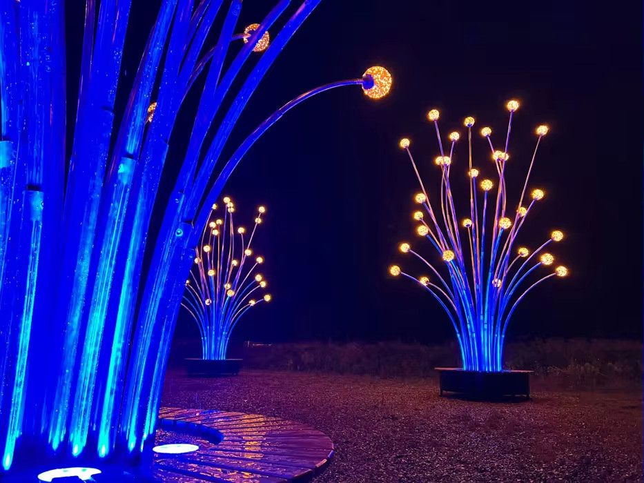 Trùm Cột Đèn Trang Trí Kiểu Khóm Cây Đầu Bóng Quả Cầu Tròn Chiếu sáng Sân vườn, Khu đô thị mới