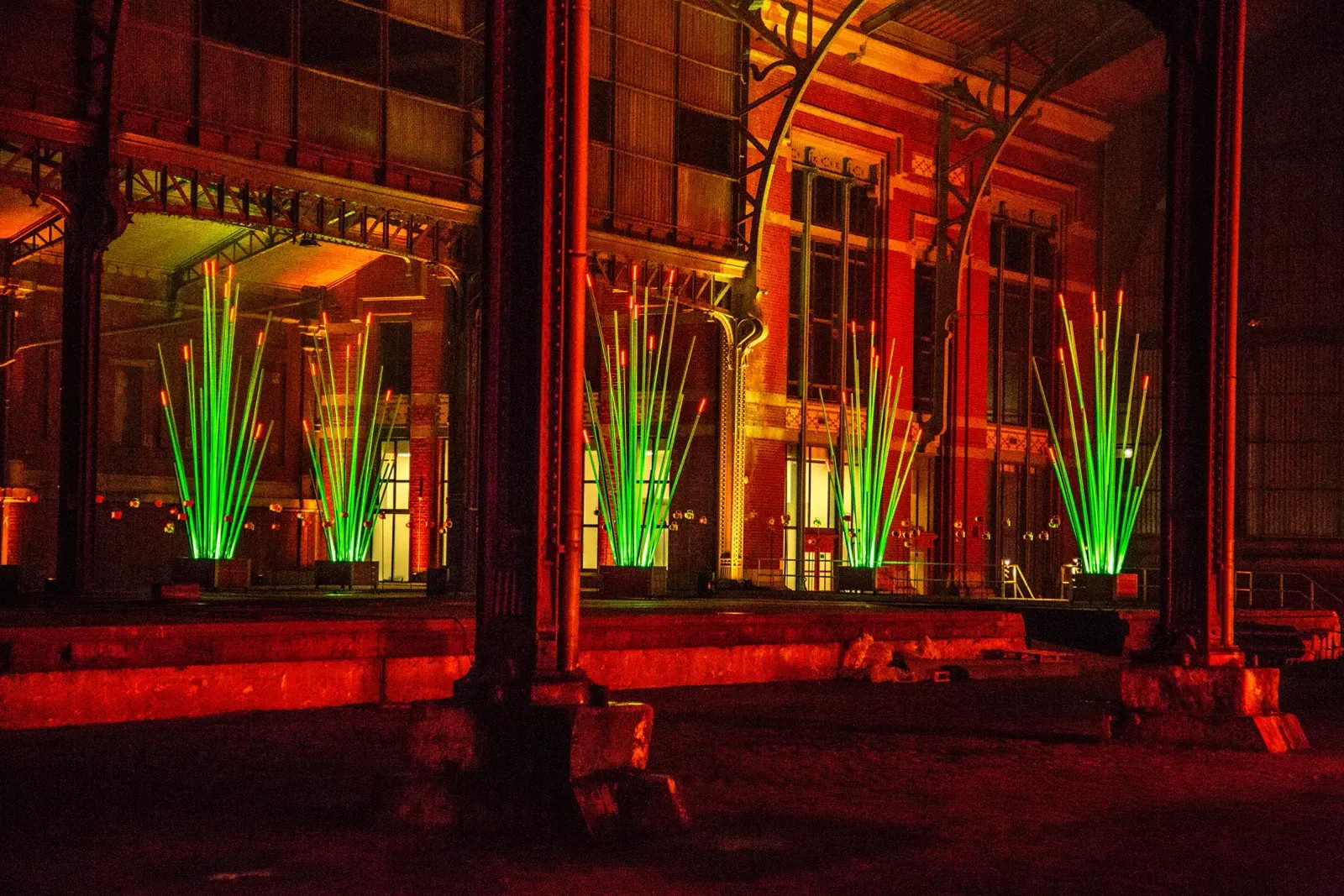 Trùm Cột Đèn Trang Trí Kiểu Khóm Tre Nhiều Màu Chiếu sáng Sân vườn, Khu đô thị mới