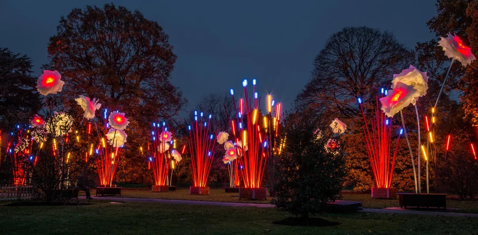 Trùm Cột Đèn Trang Trí Kiểu Khóm Tre Nhiều Màu Chiếu sáng Sân vườn, Khu đô thị mới