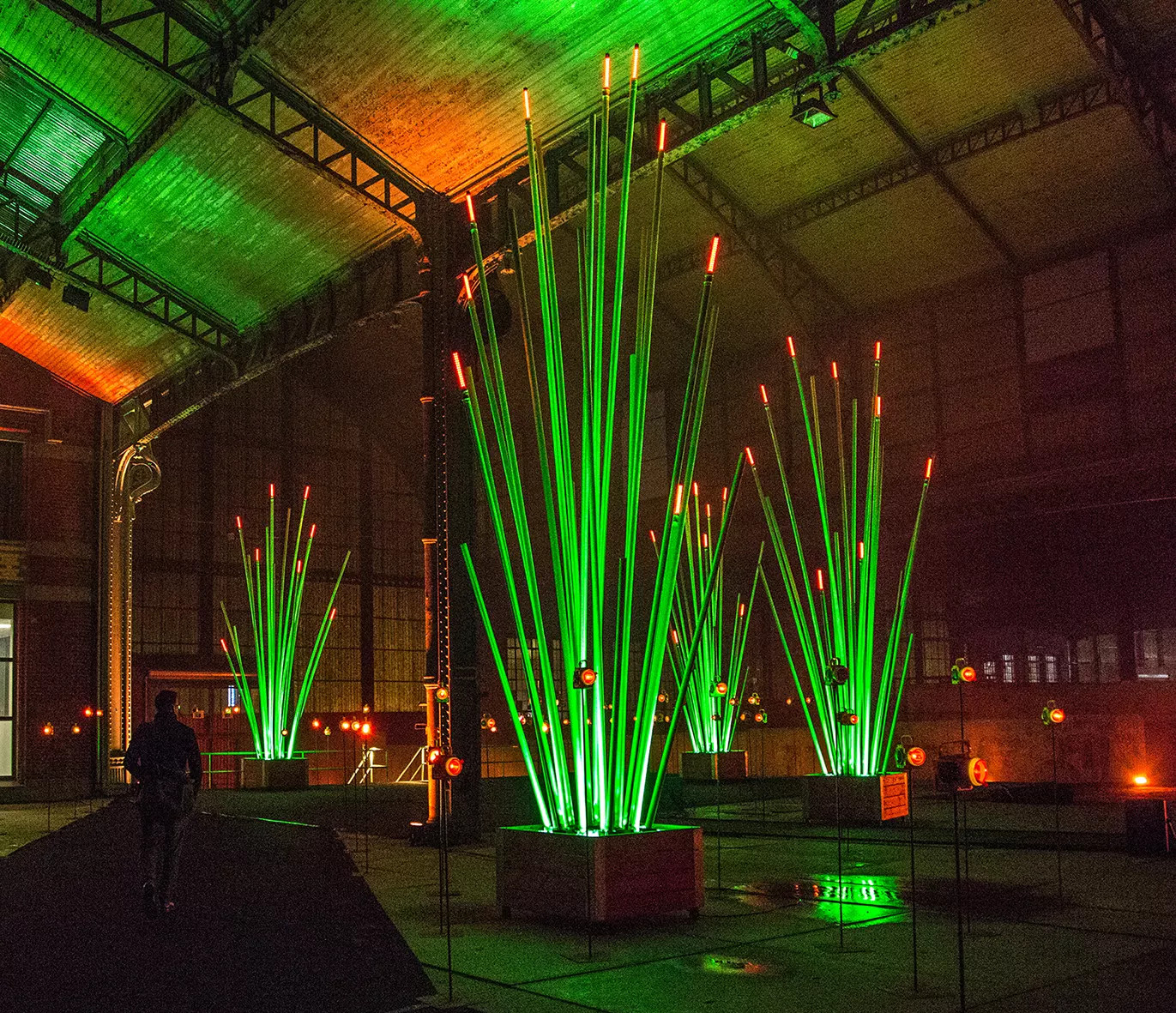 Trùm Cột Đèn Trang Trí Kiểu Khóm Tre Nhiều Màu Chiếu sáng Sân vườn, Khu đô thị mới