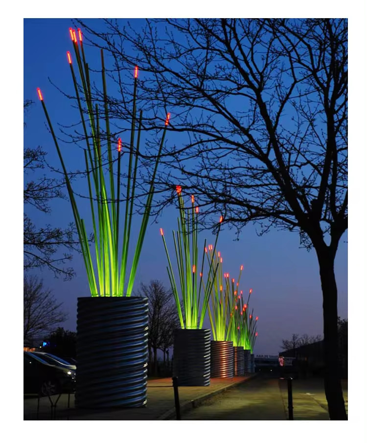 Trùm Cột Đèn Trang Trí Kiểu Khóm Tre Nhiều Màu Chiếu sáng Sân vườn, Khu đô thị mới