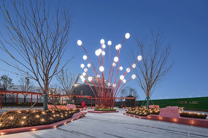 Chùm Cột Đèn ZALAA Trang Trí Chiếu Sáng Nghệ Thuật Địa Điểm Checkin, Công viên sân vườn, Khu đô thị mới