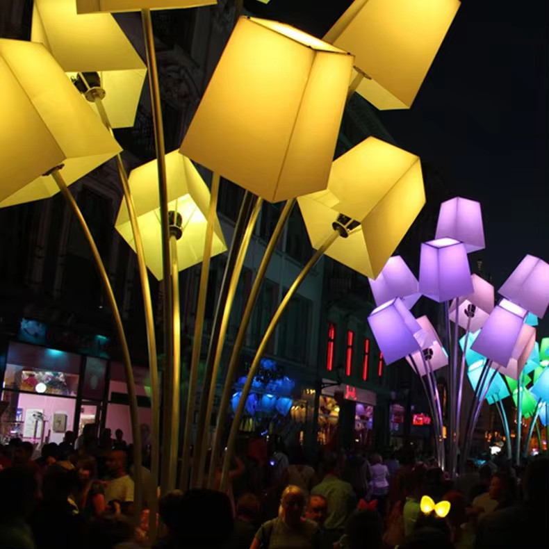 Chùm Nhiều Cột Đèn ZALAA Đẹp Lạ Giải Pháp Chiếu Sáng Nghệ Thuật cho sân vườn Khu đô thị, Công Viên