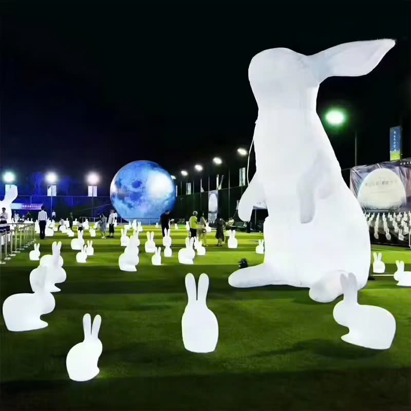 Vườn Ánh Sáng mùa thu với đèn led trang trí hình Con Thỏ và hình Trăng Sao phát sáng Zalaa cho các Dự án chiếu sáng mới