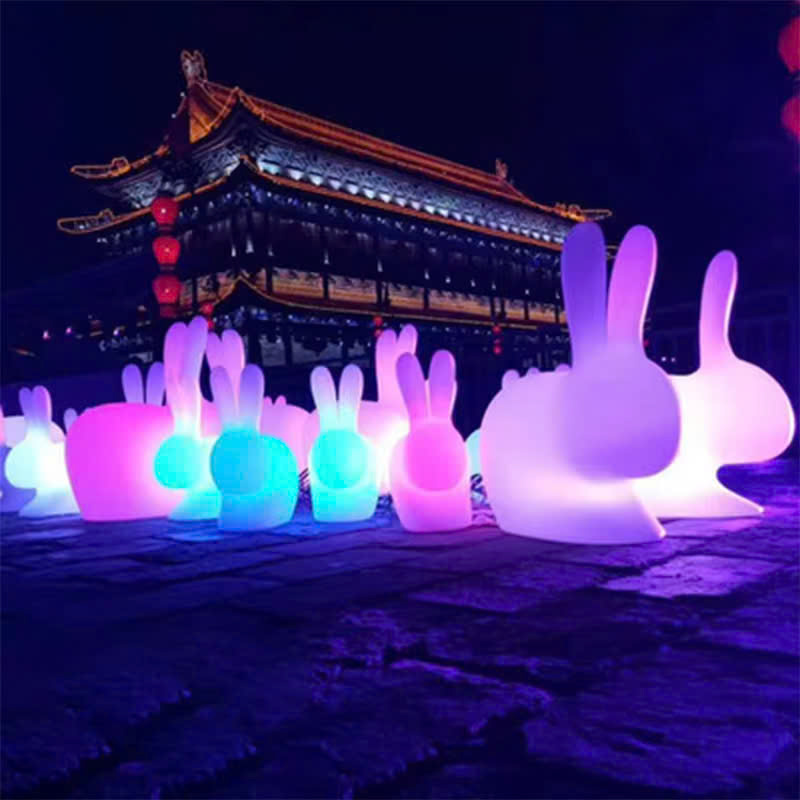 Vườn Ánh Sáng mùa thu với đèn led trang trí hình Con Thỏ và hình Trăng Sao phát sáng Zalaa cho các Dự án chiếu sáng mới