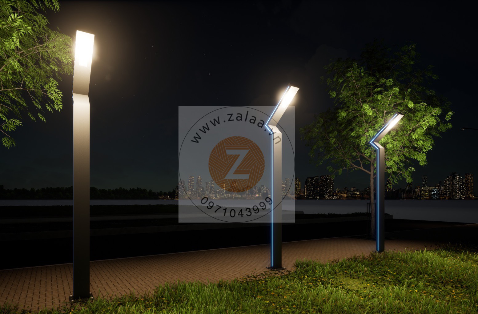 Cột Đèn Trang Trí Công Viên hiện đại ZCV-H3500-BxH-100x200