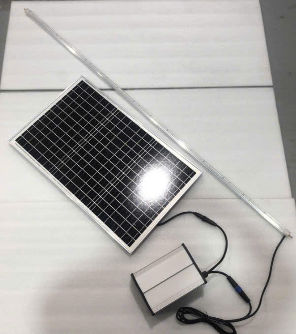 Bộ đèn tuýp LED 1M 50W năng lượng mặt trời ứng dụng cho Đèn trụ cổng, tường rào