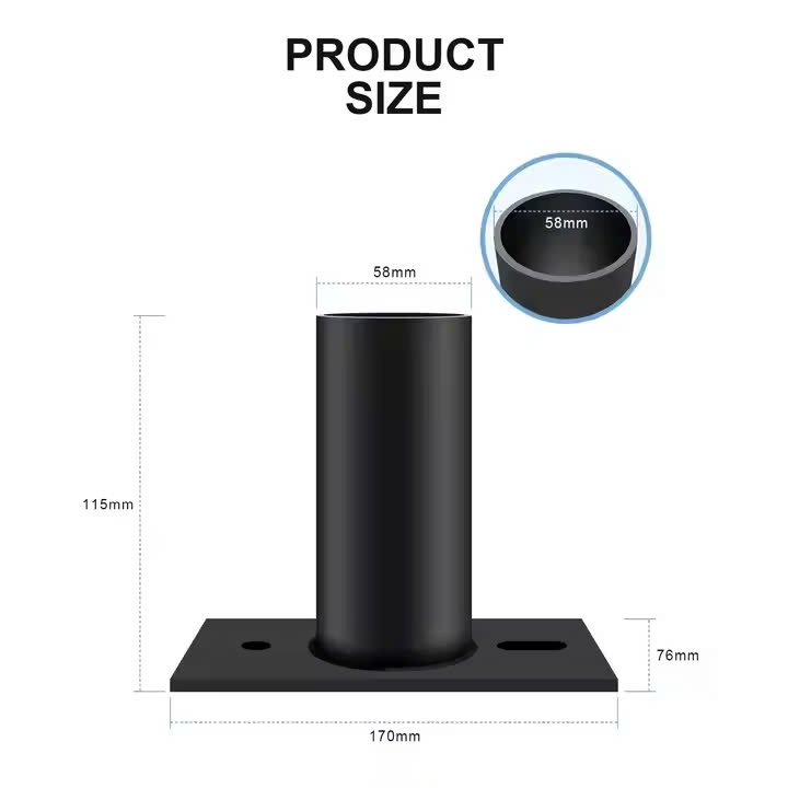 ZALAA OEM Gia công Giá Đỡ Cần Đèn LED Slip Fitter Adapter 48mm 58mm 76mm - Bộ chuyển đổi lắp trượt cho đèn chiếu sáng ngoài trời