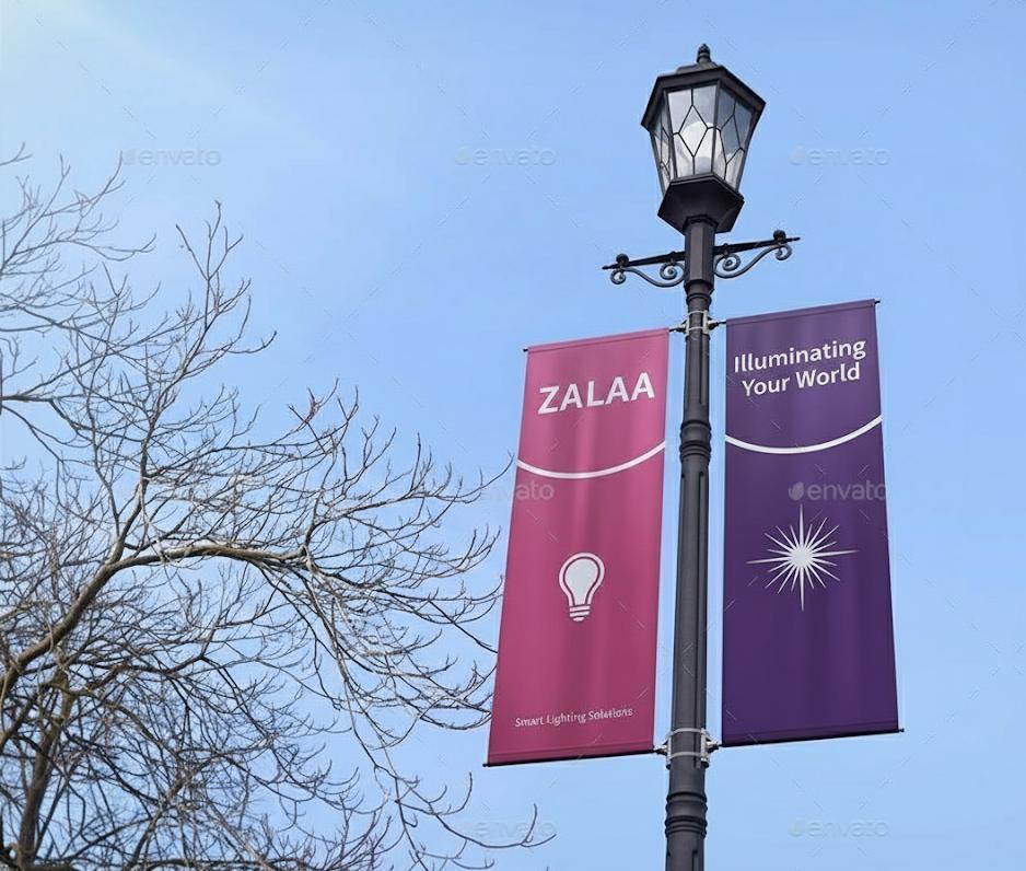 ZALAA OEM Tay Cờ Banner Quảng Cáo Gắn Trên Cột Đèn Theo Yêu Cầu
