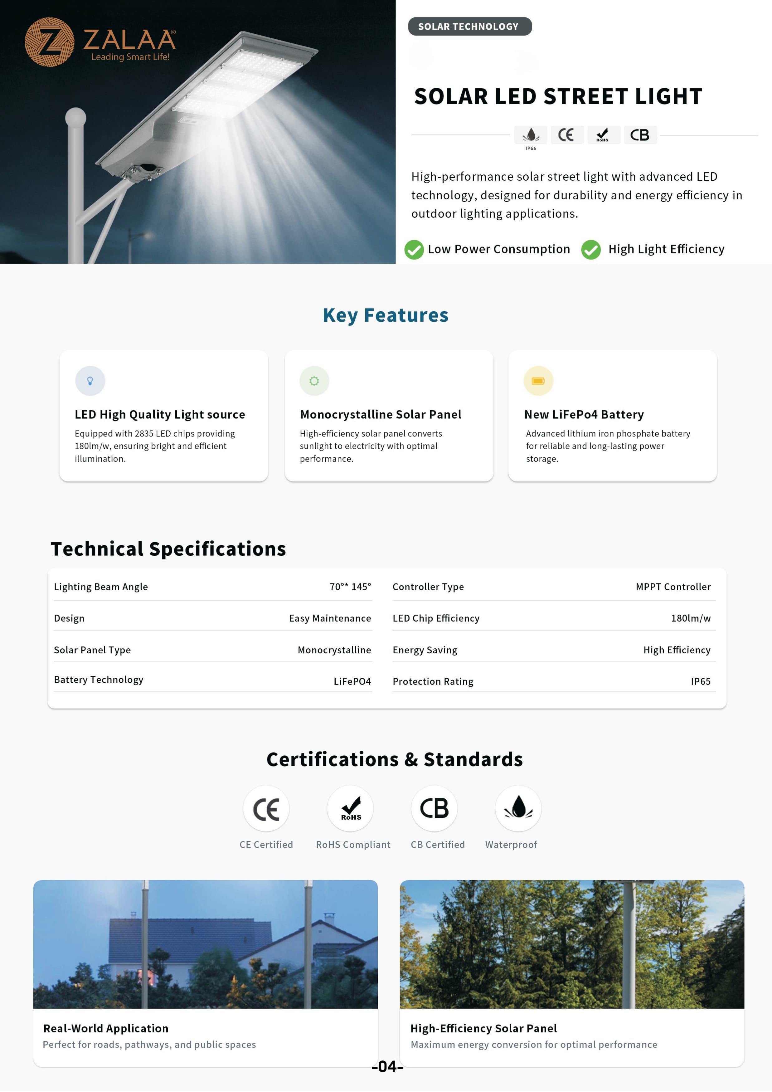 Đèn Solar NLMT Liền Thể ZKC-TH 70W All in One | ZALAA Solar Street Light