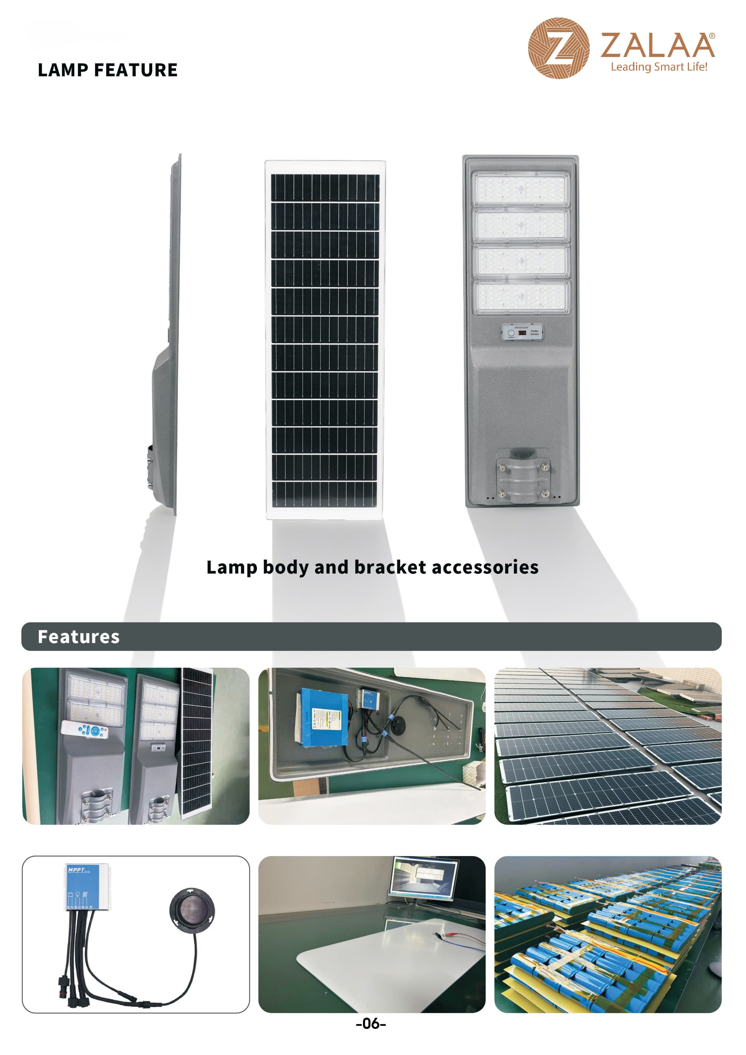 Đèn Solar NLMT Liền Thể ZKC-TH 70W All in One | ZALAA Solar Street Light