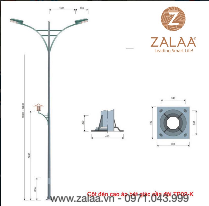 Cột Đèn Cao Áp mã số ZCD-TP-02K