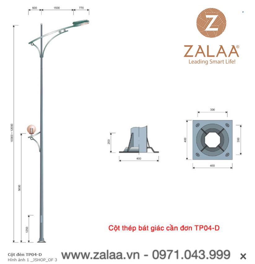 Cột Đèn Cao Áp mã số ZCD-TP-04K
