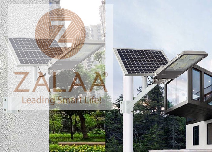 Đèn đường năng lượng mặt trời 120w mã số ZXJD-120S cột cao 6-8m ZALAA