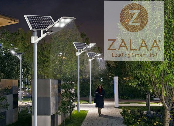 Đèn đường năng lượng mặt trời 120w mã số ZXJD-120S cột cao 6-8m ZALAA