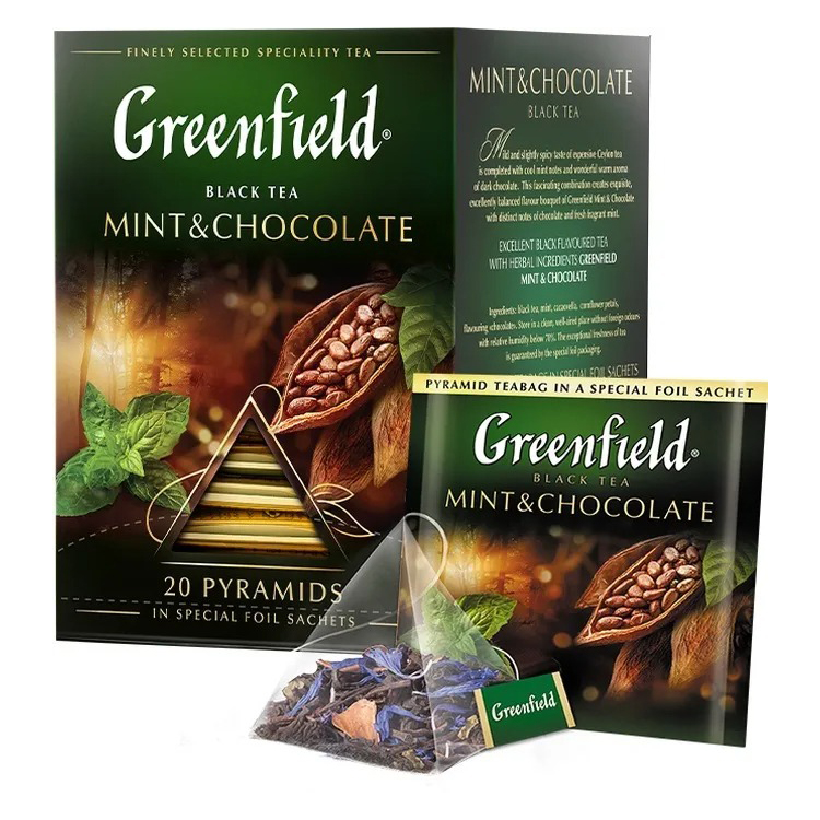 Trà đen hương socola & bạc hà - Greenfield Mint & Chocolate