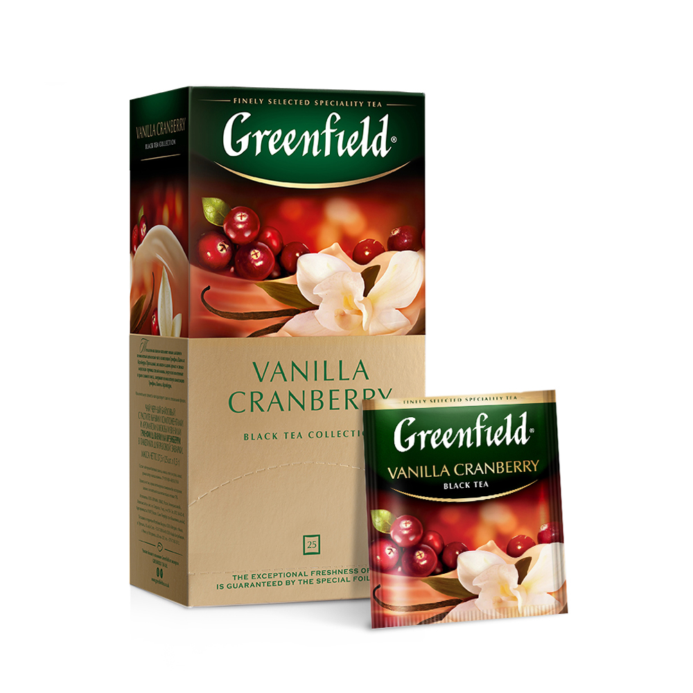 Trà đen hương vani & nam việt quất - Greenfield Vanilla Cranberry
