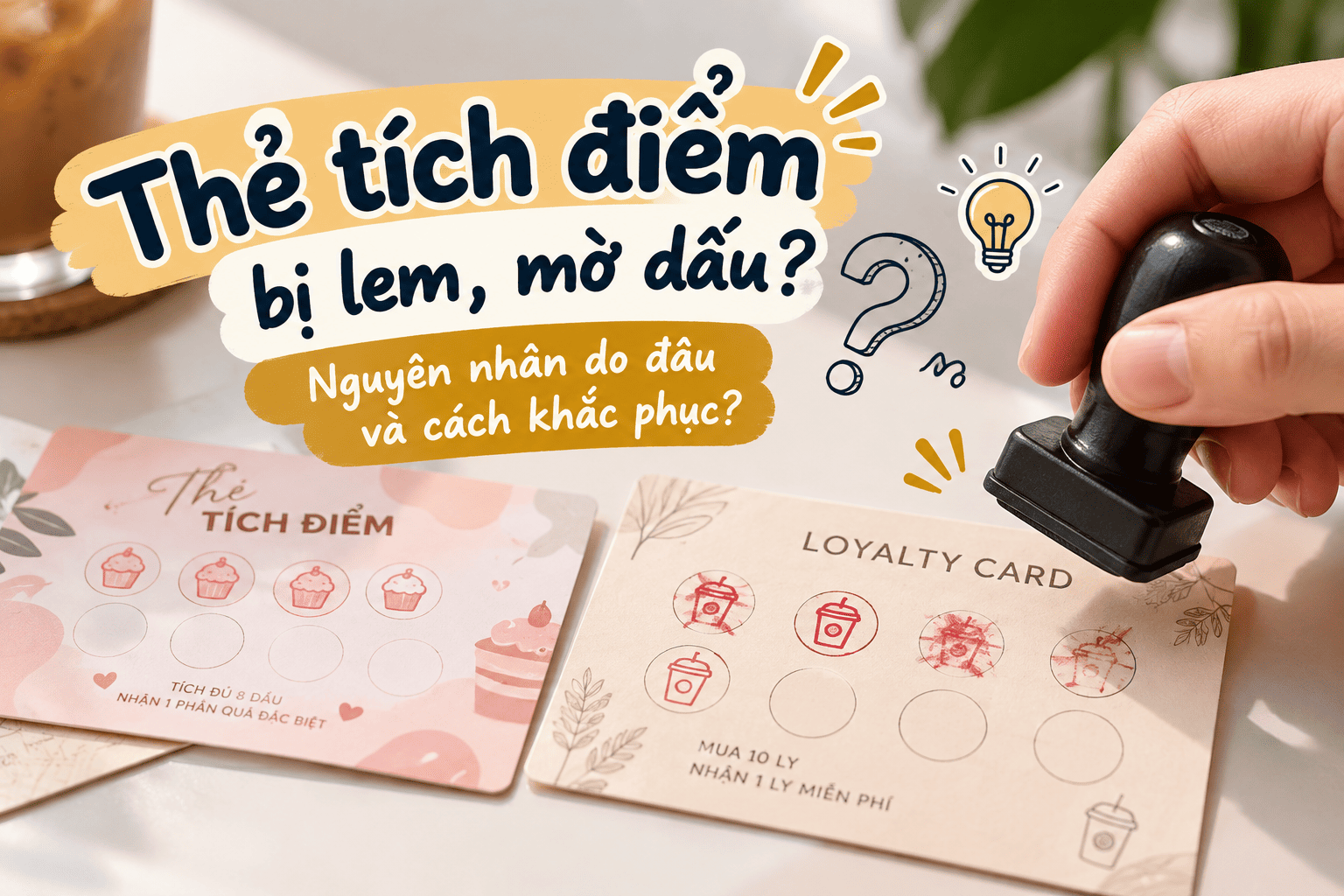 Thẻ tích điểm bị lem, mờ khi đóng dấu: Nguyên nhân do đâu và cách khắc phục?