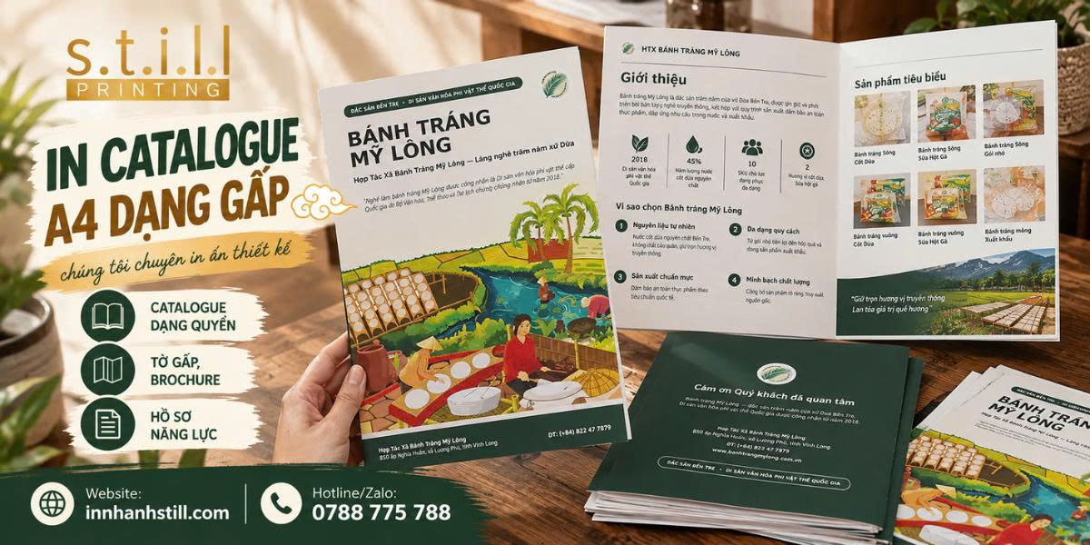 In Catalogue A4 Dạng Gấp Tại Bến Tre