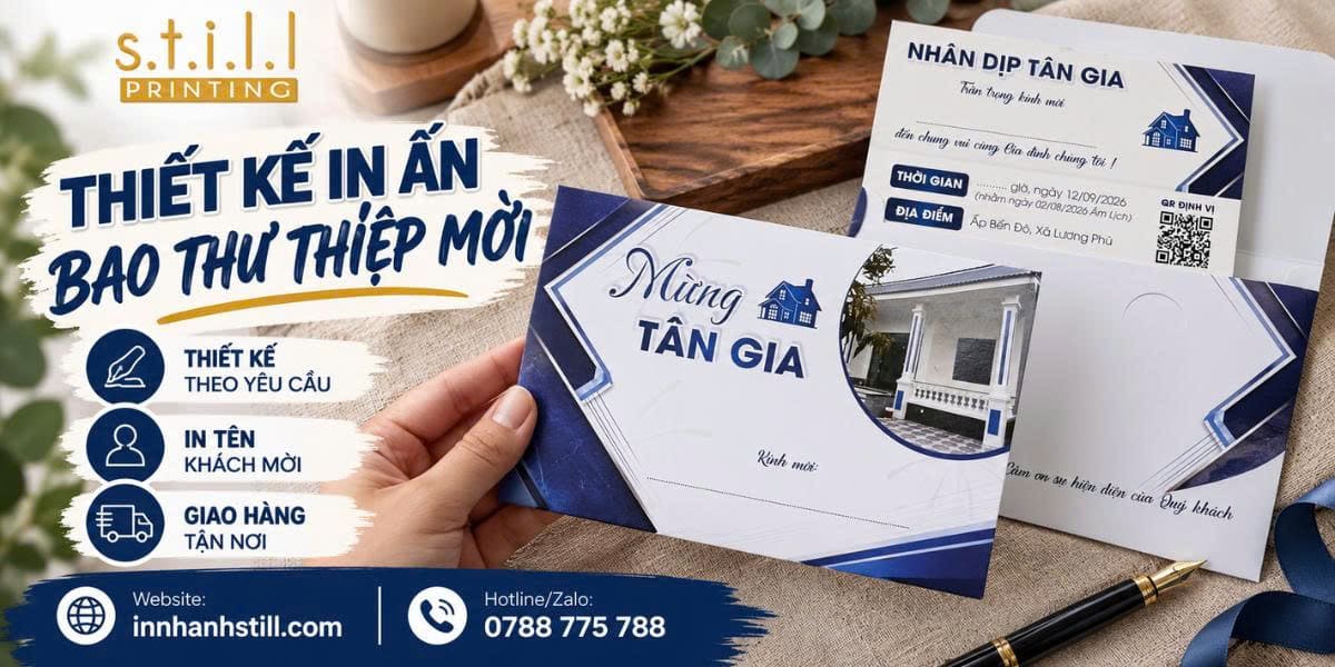 Trọn gói thiết kế và in ấn thiệp mời tân gia tại Bến Tre