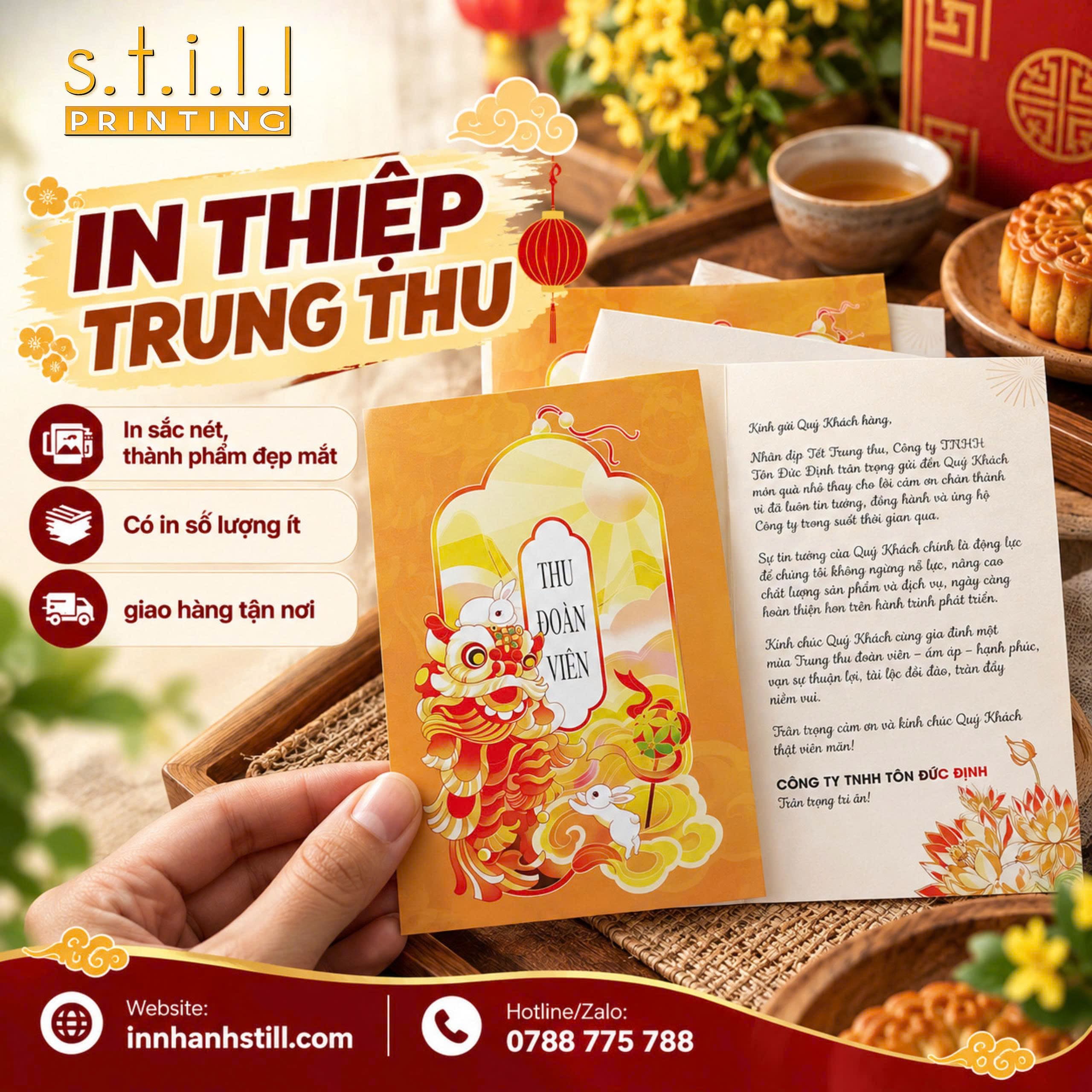 In Thiệp Trung Thu A6 2 Mặt Tại Bến Tre