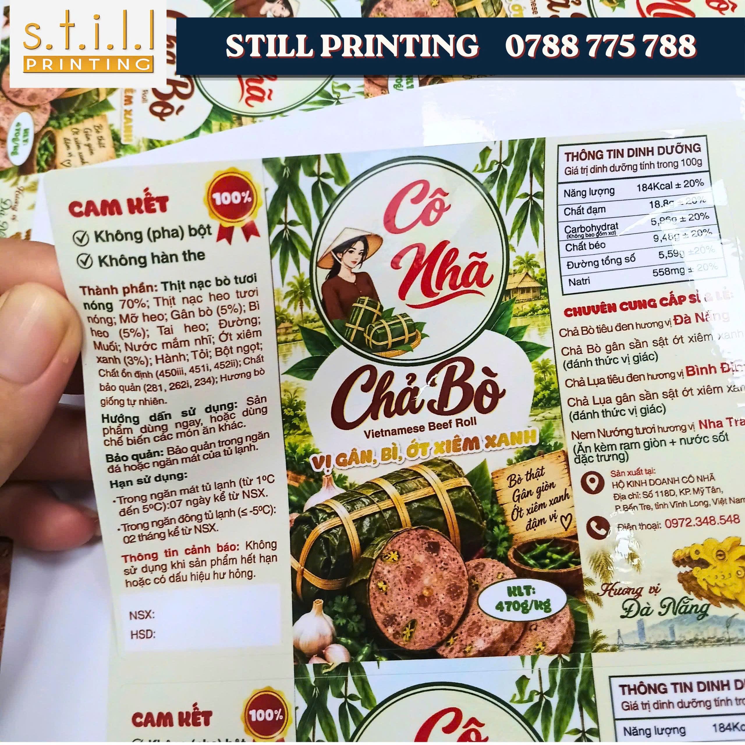 In tem decal nhựa cán màng bóng cho thực phẩm đông lạnh tại Bến Tre