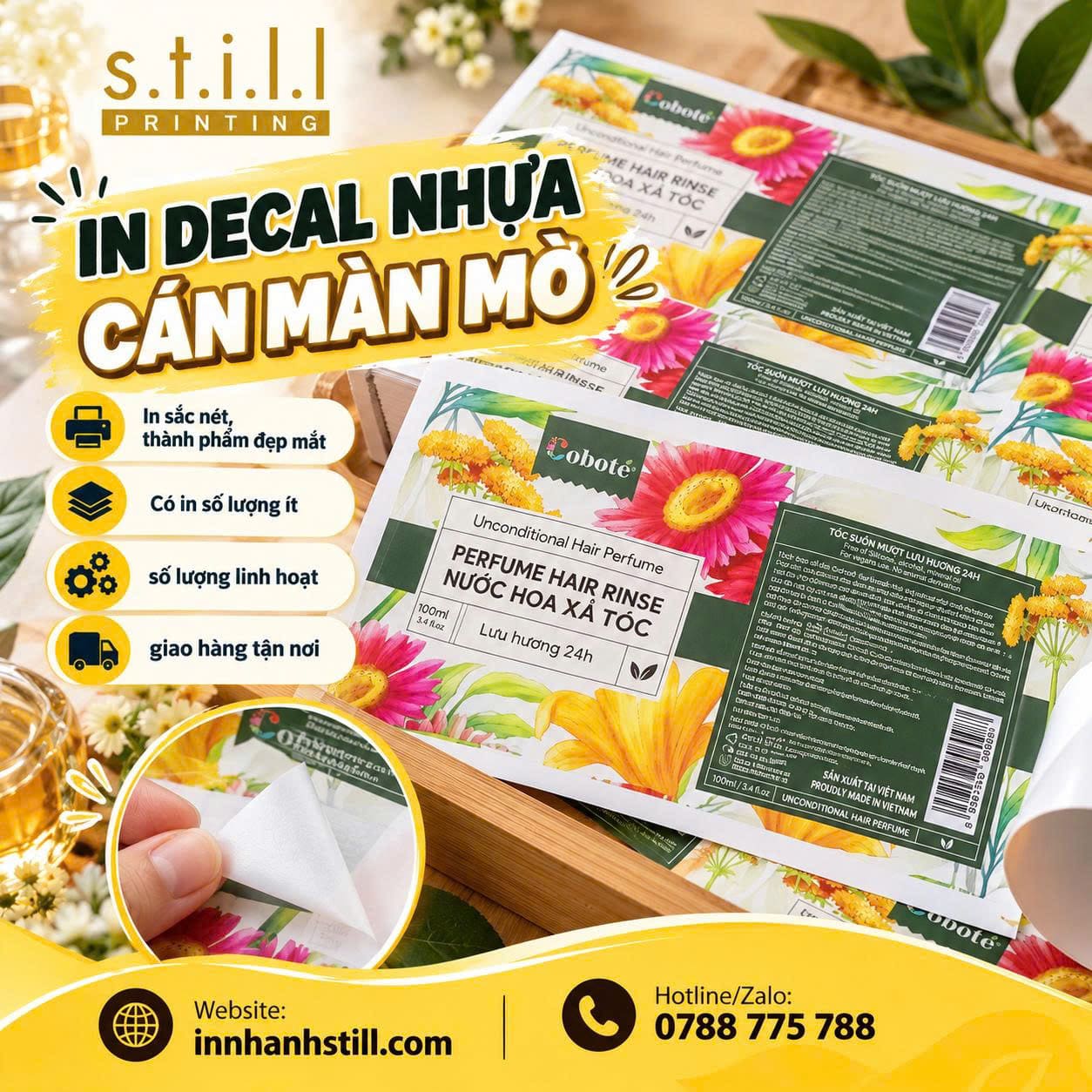 In Decal Nhựa Cán Màng Mờ Cho Mỹ Phẩm Tại Bến Tre