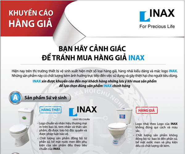 Cách lựa chọn bồn cầu Inax chính hãng