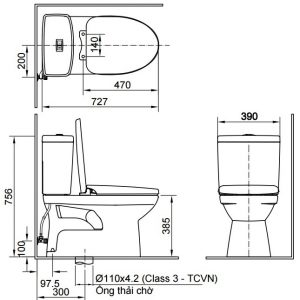 ban ve bon cau 2 khoi inax ac 504van aqua ceramic AC-504VAN