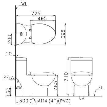 Bàn Cầu Caesar Một Khối Nắp Êm CD1375 giá rẻ nhất cho bạn