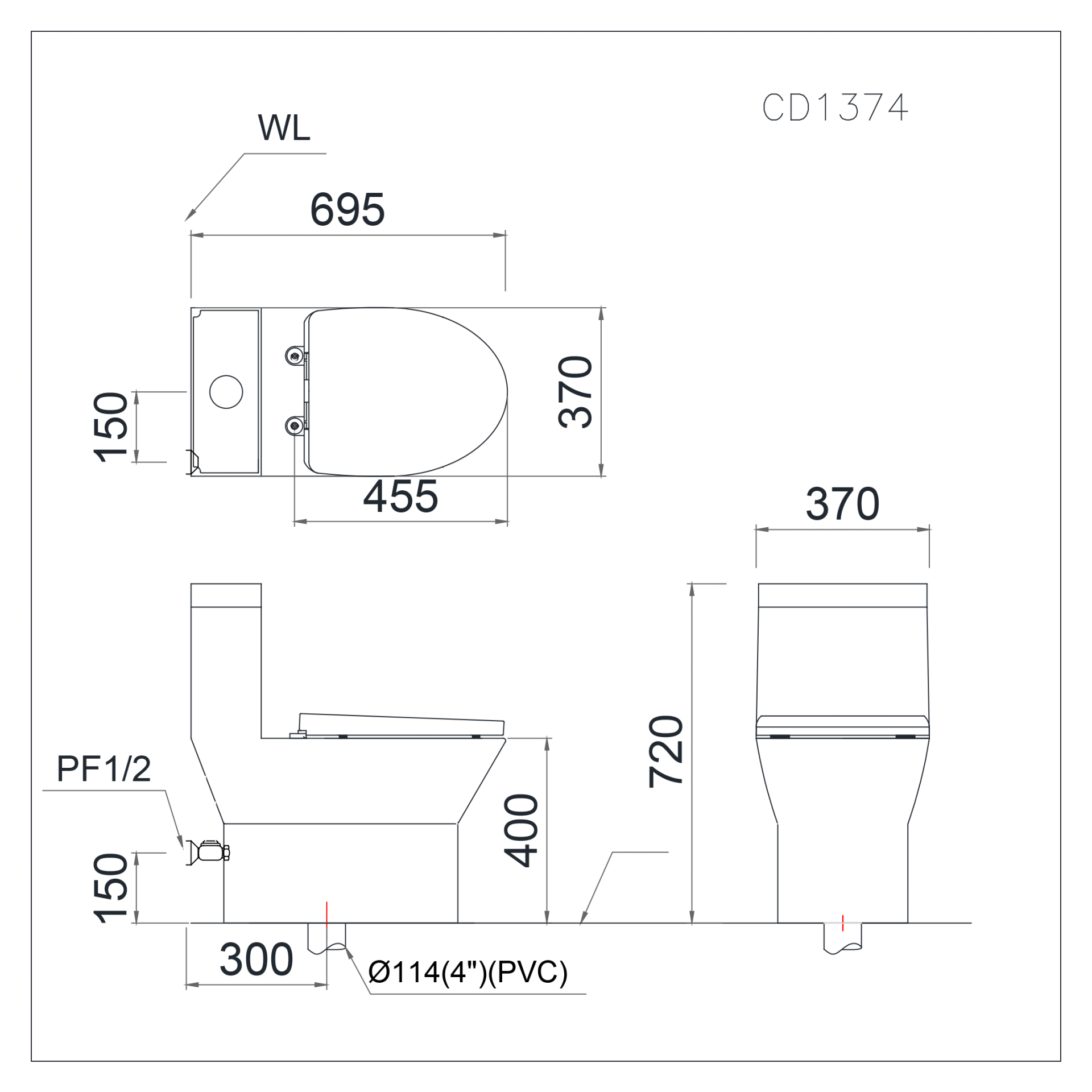 Bàn cầu Caesar một khối CD1374 sự lựa chọn tuyệt vời cho gia đình bạn