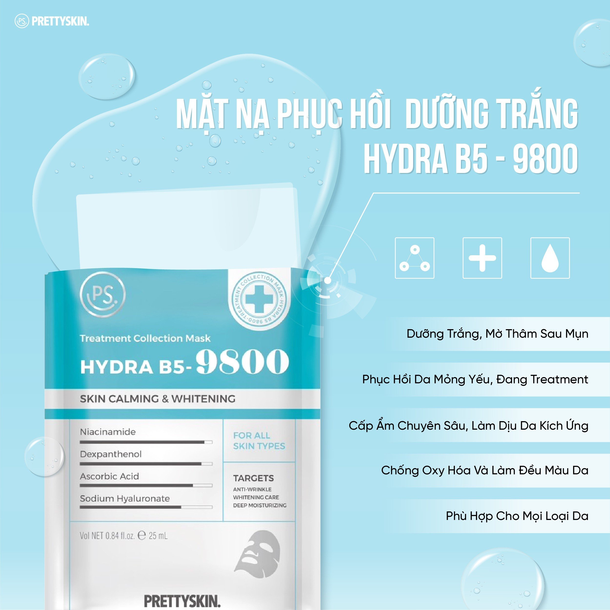 Mặt Nạ Dưỡng Trắng Phục Hồi Da Prettyskin Treatment Collection Mask 25ml -  LYO SHOP