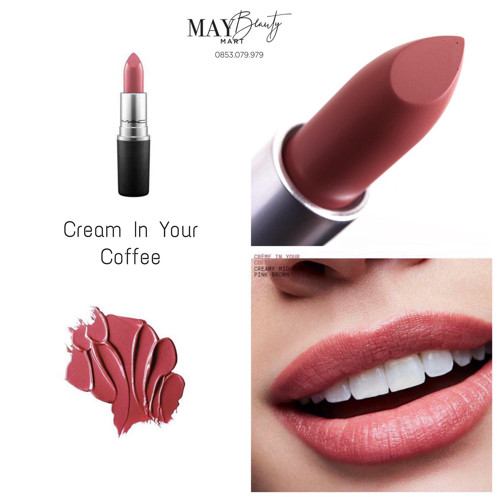Son Mac Cremesheen Lipstick Cream In Your Coffee (Hồng